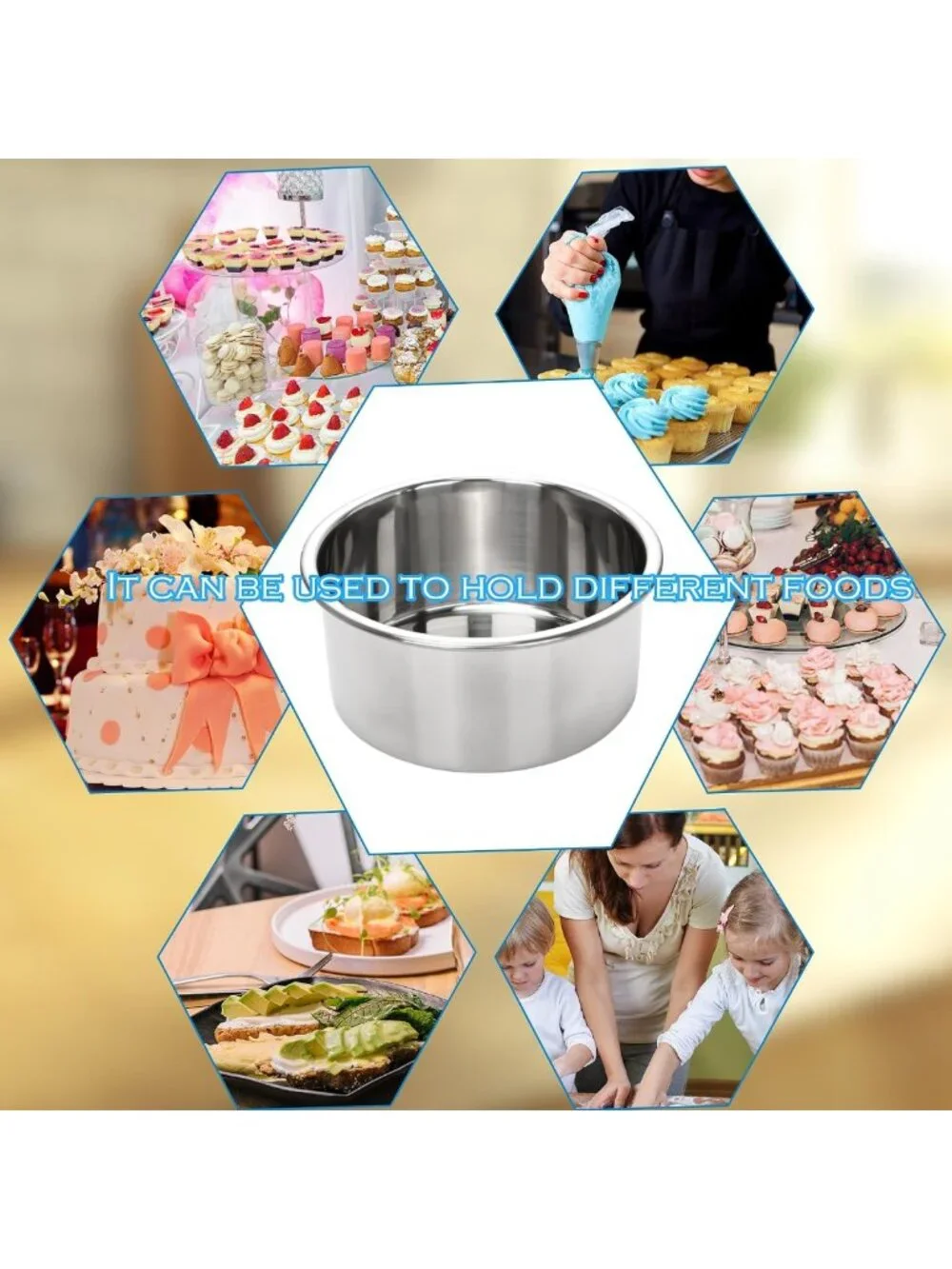 9-Pack Mini Round Cake Pan Set with Easy Lift Liners - Stainless Steel, Oven
